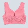 thumbnail image 4 of Kcodviy Women's Front Side Buckle Women Bras Plus Size Front Closure Lace Edge without Steel Compression Sports Bras for Women Ring Movement Seamless Gathering Small Bras Adjustment Yoga Sleep Large, 4 of 4