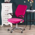 thumbnail image 3 of Soft Velvet Stretch Wedding Dining Room Seat Hot Pink, 3 of 5
