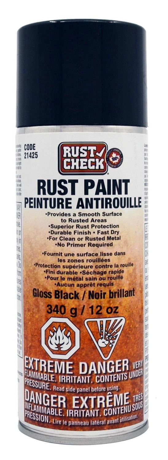 Rustlフィニッシュ Rust Check Rust Paint - Gloss Black 340g - Walmart.ca