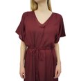 thumbnail image 3 of Bimba Robe Longue Décontractée Ample Unie en Rayonne Vin pour Femme avec Cordon de Serrage-16, 3 of 5