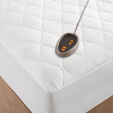 Beautyrest Couvre-Matelas Chauffant en Mélange de Coton Blanc Simple TG