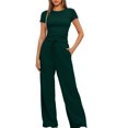thumbnail image 2 of Birdeem Blouses pour Femmes 2 Pcs Mode Femme Col Rond Uni Manches Courtes Blouse + Pantalons Longs Taille Élastique Ensembles, 2 of 12
