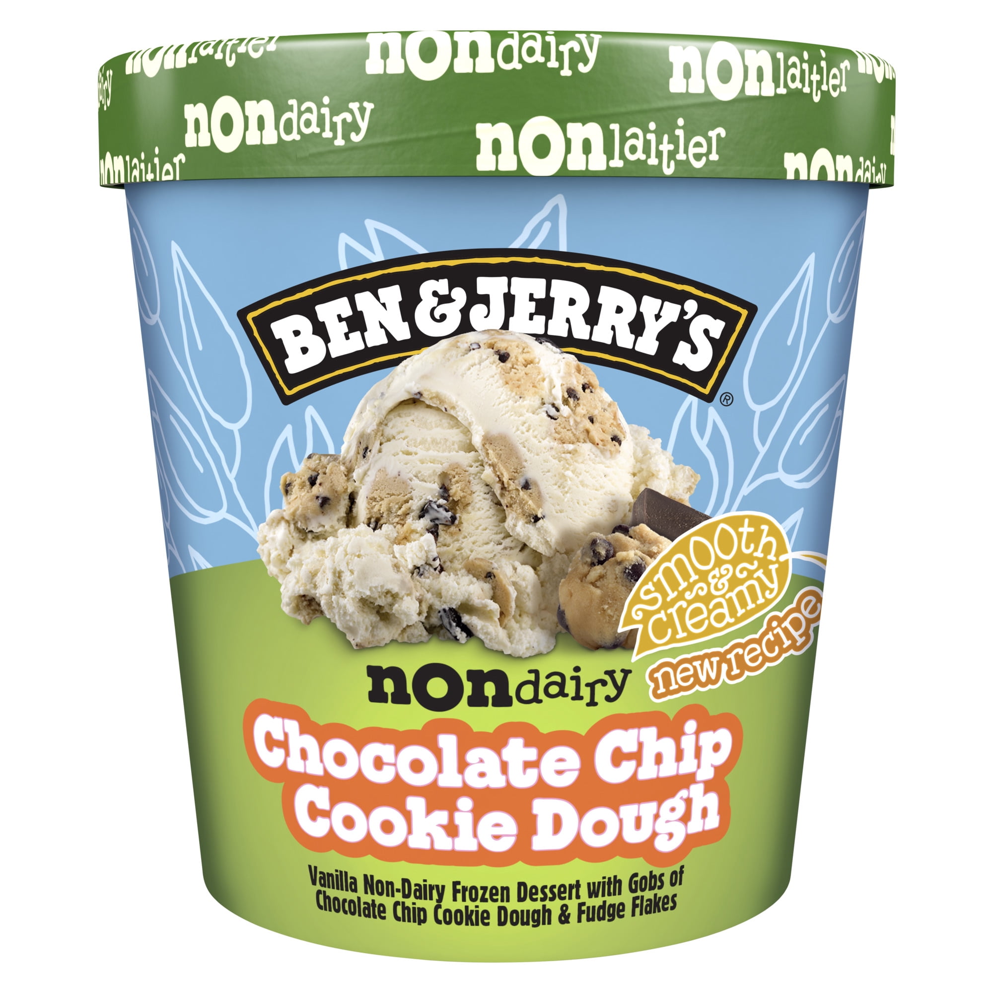 Ben & Jerry's Dessert Glacé Non Laitier à la Pâte à Biscuit aux Brisures de Chocolat 473 ml