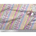 thumbnail image 2 of Soimoi Brown Modal Satin Fabric Circle & Cross Geometric Decor Fabric Printed Yard 42 Inch Wide, 2 of 4