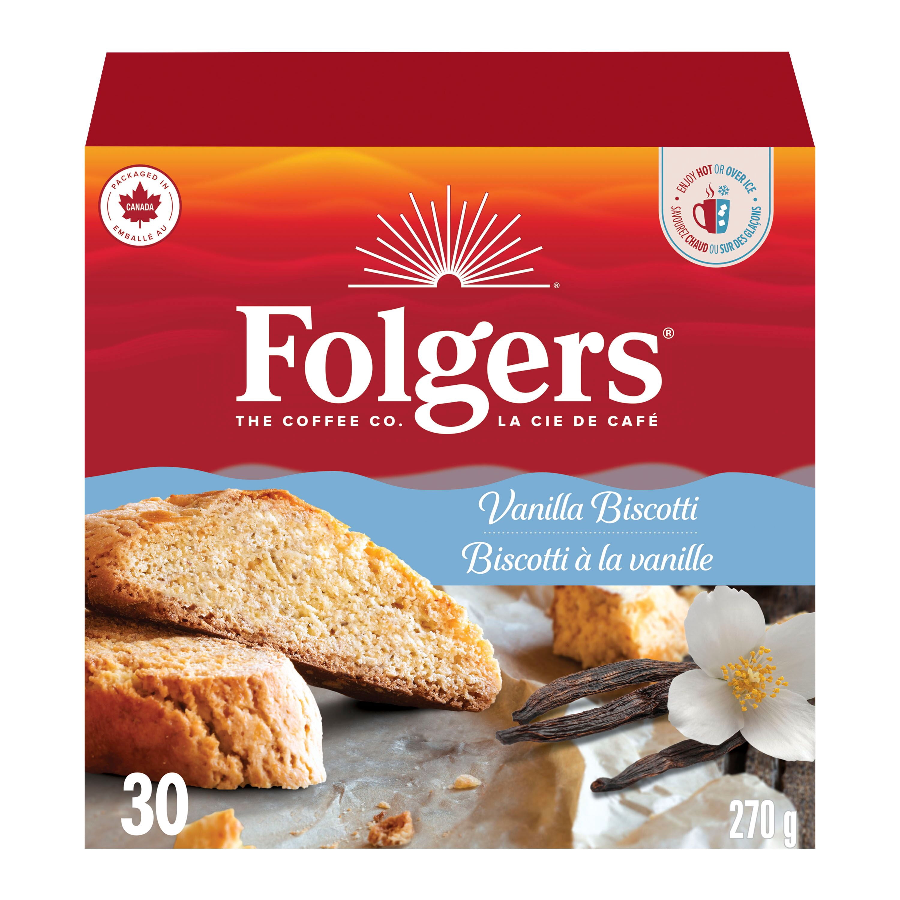 Folgers Vanilla Biscotti K-Cup Coffee Pods 30 Pods
