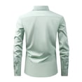 thumbnail image 3 of RXIRUCGD Chemise Cardigan pour Homme à Col Rabattu Uni, Haut de Bureau à Boutons, Vert Pâle, Taille : TP, 3 of 8