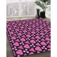 thumbnail image 3 of Ahgly Tapis Rond Lavable en Machine Intérieur Transitionnel Rose Néon, 8 Pieds Rond, 3 of 7