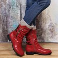 thumbnail image 1 of Babysbule Bottes pour Femmes Hiver Femmes Vintage Hiver Fermeture Éclair Mi-Mollet à Lacets à Enfiler Rétro Chaussures pour Dames, 1 of 5