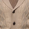 thumbnail image 3 of Mikilon Men's Sweater Cardigan Solid Color Lapel Long-Sleeved Knitted Jacket, 3 of 3