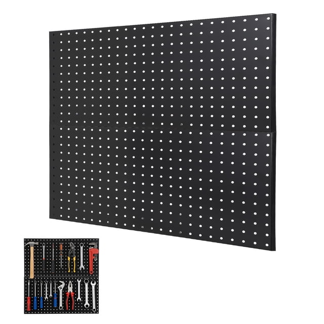 QinaQin Metal Pegboard Wall Storage Panel, Heavy-Duty Steel Tool Storage Panel, Suitable for Garages, Studios, Kitchens, Wall-Mounted Display Rack Set