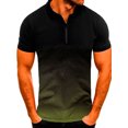 thumbnail image 1 of Innerwin Polo Shirt Col à Revers Hauts pour Hommes Sport Fermeture Éclair T-Shirts Basiques Vert Armée 5TG, 1 of 2