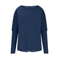 thumbnail image 4 of Besolor Womens Spring Fall Tunic Tops Ladies Crewneck Long Sleeve T-Shirt Casual Solid Color Spring Fall Going out Blouse, 4 of 5
