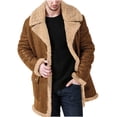 thumbnail image 1 of Dvkptbk Men's Fall Winter Coat Long Sleeve Furs Collar Spliced Jacket Coat Jacket Shacket Jacket, 1 of 6
