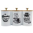 thumbnail image 4 of Tnarru 3 Pieces Kitchen Canisters Set Coffee Tea Sugar Containers Iron Modern Organizer Decorative Dustproof Lids Storage Containers White, 4 of 8