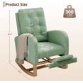 thumbnail image 2 of Twister.CK Modern Rocking Accent Chair with Footrest, Upholstered Rocker Glider with Side Pocket, for Living Room, Bedroom, Nursing Room, Green, 2 of 8