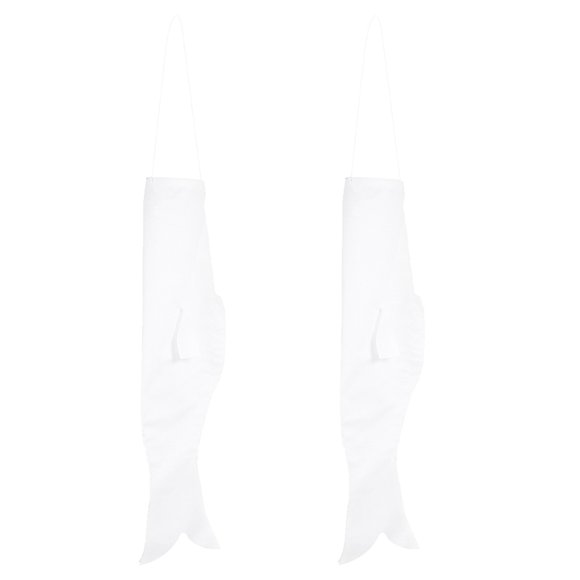 2Pcs Home Hanging Windsock Decor DIY Graffiti Carp Streamer DIY Blank Carp Windsocks