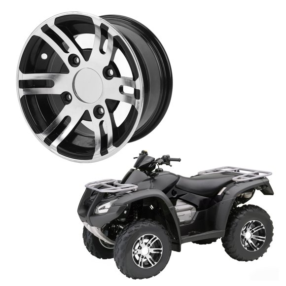 Jante de Roue ATV 10 Pouces, Alliage d'Aluminium Haute Résistance pour Kart pour Véhicule Tout-Terrain pour ATV pour Quad, Véhicule Polyvalent, Accessoires de Chariot, Apparence Élégante et Sportive