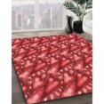 thumbnail image 3 of Ahgly Company Tapis d'Intérieur Lavables à la Machine, Carrés, Transitionnels, Rouges, 5 Pieds Carrés, 3 of 7