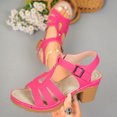thumbnail image 2 of WRKEKC Womens Sandals Wide Width High Heel Sandals Solid Color with Stitching Details Casual Spring Summer Comfortable, 2 of 9