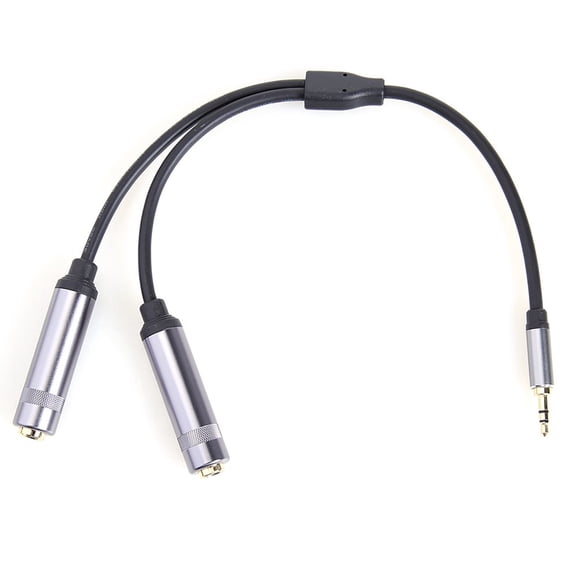 3.5mm To Double 6.35mm Aux Cable 2 Mono 6.5 Jack To 3.5 Male