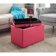thumbnail image 1 of Convenience Concepts Designs4Comfort Pouf de Rangement d'Appoint en Similicuir Rose, 1 of 6