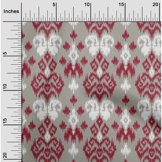 oneOone Cotton Poplin Fabric Paisley Ikat Print Sewing Fabric BTY 56 Inch Wide