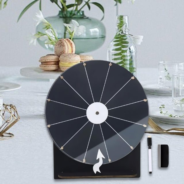 Elodie Rotating Wheel for Prizes Erasable Roulette Wheel for Club Store Supermarket Black
