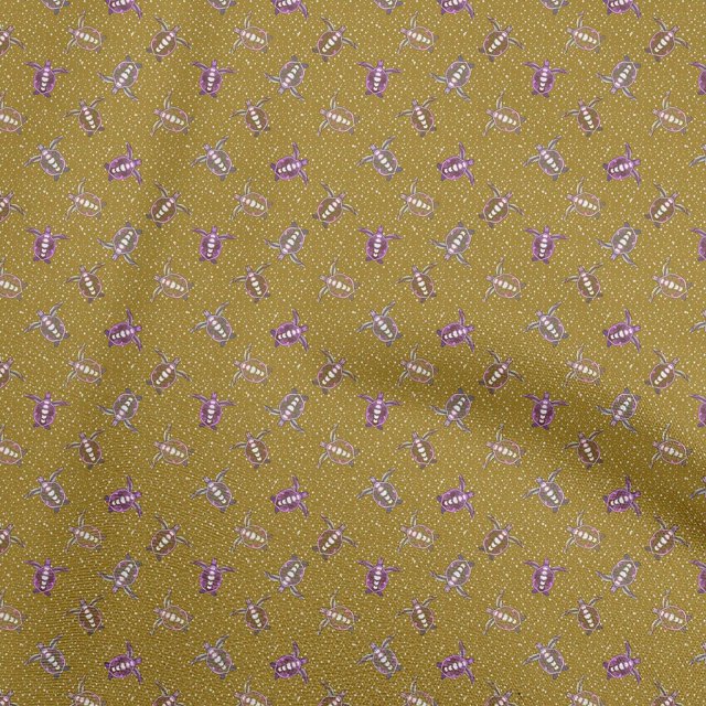 oneOone Polyester Spandex Dark Olive Green Fabric Tortoise Craft Projects Decor Fabric Printed By The Yard 56 Inch Wide