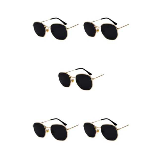 relayinert Fashionable Polarized Lens Small Square For Trendy Style Materials gold black gray C2 5Set