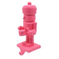 thumbnail image 4 of Holiday Time 7.48" resin Nutcracker stocking holder in bright pink color, 4 of 4