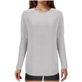 thumbnail image 1 of Yuyuzo Tuniques pour Femmes Manches Longues Col Rond Chemises Légères Couleur Unie Hauts de Pyjama, 1 of 5