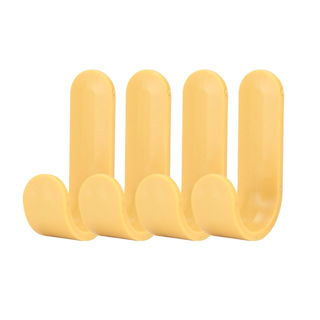 Decodeary 4PCS/6PCS New Portable Storage Hanger ABS Plastic Hook Self Towel Hanger for Kitchen Bathroom Yellow 1Set