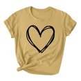 thumbnail image 2 of Styesk T-Shirts pour Femmes Confortables Doux Col Rond T-Shirts Chandail Mode Léger Manches Courtes T-shirt Saint-Valentin Graphique Décontracté Grande Taille Hauts Imprimé Cœur Hauts de Sortie, 2 of 3