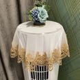 thumbnail image 1 of CHOK Lace Jacquard Tablecloth Macrame Round Doily Table Topper Decoration Cover for Home Dresser Scarf and Table Centerpiece, 1 of 2