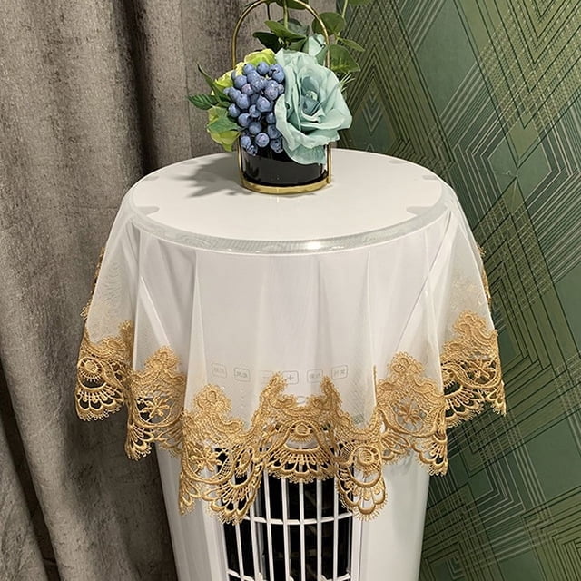 CHOK Lace Jacquard Tablecloth Macrame Round Doily Table Topper Decoration Cover for Home Dresser Scarf and Table Centerpiece