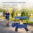 thumbnail image 3 of Collapsible Wagon with Removable Canopy, Folding Beach Wagon with Wheels, Outdoor Utility Garden Cart Wagon Stroller,165 lbs Capacity, 3 of 9