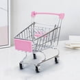 thumbnail image 3 of Jouet Mini Chariot de Magasinage s avec Quatre Roues Pivotantes, Cadre en Acier Inoxydable, Rotation à 360°, pour Jeu d'Imitation et Rangement de Petits Articles, 3 of 3