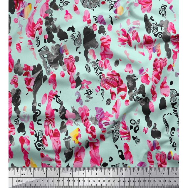 Soimoi Georgette Viscose Fabric Animal Skin Texture Print Sewing Fabric Yard 42 Inch Wide