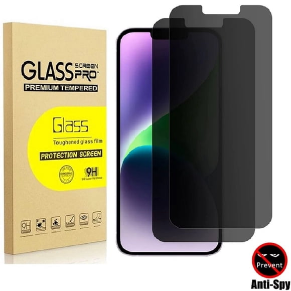 2 Pack iPhone 14 Plus Privacy Screen Protector 6.7 Inch, 9H Anti Spy Dark Tempered Glass Screen Protector for iPhone 14 Plus, Easy Installation, Bubble Free