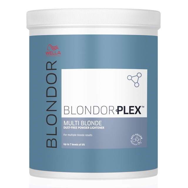 Wella BlondorPlex Décolorant en Poudre Multi-Blond 28,02 Oz Contenant avec une Formule Sans Poussière Conçue pour jusqu'à 7 Niveaux de lift. Comprend des Molécules Anti-Jaunissement et la Technologie BlondorPlex pour des Résultats Multi-Blonds Tout en Construisant des Liaisons à l'Intérieur des Cheveux. Convient aux applications de Coloration Semi-Permanente des Cheveux.
