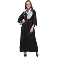 thumbnail image 2 of Bimba Robe Maxi Ample Noire Décontractée pour Femme à Manches Évasées avec Pompons et Foulard - 20, 2 of 6