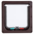 thumbnail image 1 of Porte à Clapet pour Chat, Étanche Transparente Résistante aux Intempéries Durable 4 Modes de Commutation Porte à Clapet pour Animal pour Intérieur et Extérieur pour la Maison Blanc,Brun, 1 of 8