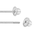 thumbnail image 3 of 14k White Gold Girl's 4mm Clear Cubic Zirconia Prong Set Solitaire Screw Backs, 3 of 6