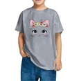 thumbnail image 4 of Rbaofujie T-Shirts Graphiques Mignons de Chat pour Fille Manches Courtes Hauts d'Été, 4 of 4