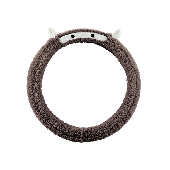 Brown Winter Car Steering Wheel Cover Imitation Mink Steering Wheel Cover Faux Mink Material Universal Fit For Cars Suvs Trucks In Brown