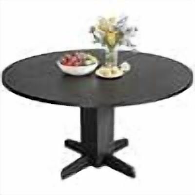 Round Dining Table for 4-6 People, 47.2 Inch Kitchen Table with Pedestal Base, MDF Wood Top, Scratch Resistant Farmhouse Style Dining Table for Dining Room Living Room Use