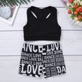thumbnail image 3 of inhzoy Kids Girls Basic 2 Piece Active Outfit Racer Back Crop Top and Shorts Set for Gymnastics Dancing Workout Black S, 3 of 7