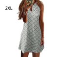 thumbnail image 4 of Langgg Robe Courte Décontractée Imprimée Sans Manches Esthétique Élégante Mignonne Robe de Plage Vacances Club Vêtements d'Été Gris 2TG, 4 of 5