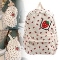 thumbnail image 2 of Trendy Tool Kit for Home, Sweet Strawberry Backpack Cute Corduroy Travel Daypack 18L Large Capacity Multi Pocket Lightweight Rucksack for Work Business, 2 of 7