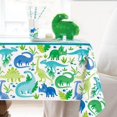 thumbnail image 2 of Blue & Green Dinosaur Plastic Table Cover, 54"x84", 2 of 3
